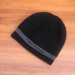 new⛷Offical UMBRO Black Beanie 2-Layer Hat - OS